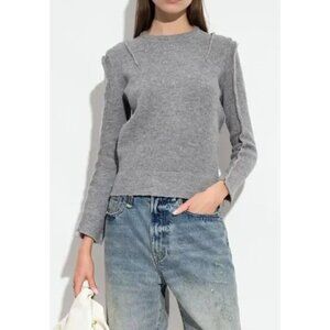 R13 Flat Sleeve Crew Neck Wool Blend Sweater-sz Medium
